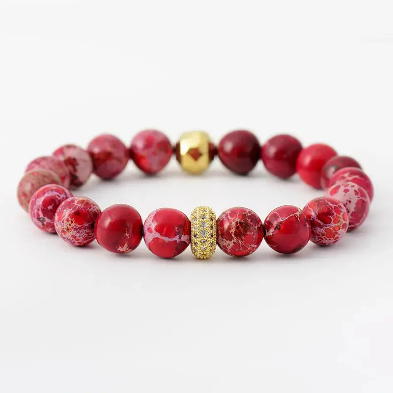 Lovcia Natural Stone Beaded Bracelet-Bracelets-Red-One Size-Red