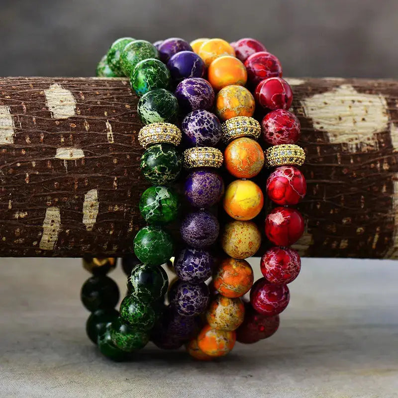 Lovcia Natural Stone Beaded Bracelet-Bracelets-Tangerine-One Size-Tangerine