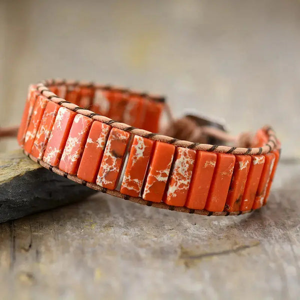 Lovcia Natural Stone Bracelet-Bracelets-Orange-One Size-Orange