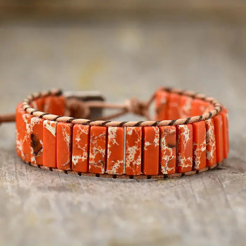 Lovcia Natural Stone Bracelet-Bracelets-Orange-One Size-Orange