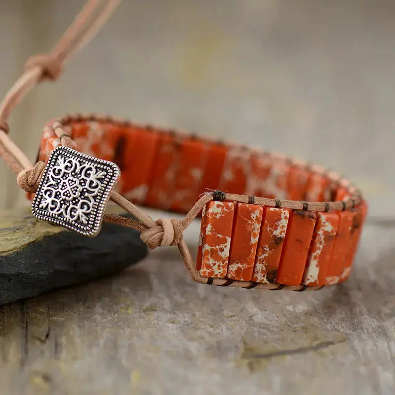 Lovcia Natural Stone Bracelet-Bracelets-Orange-One Size-Orange