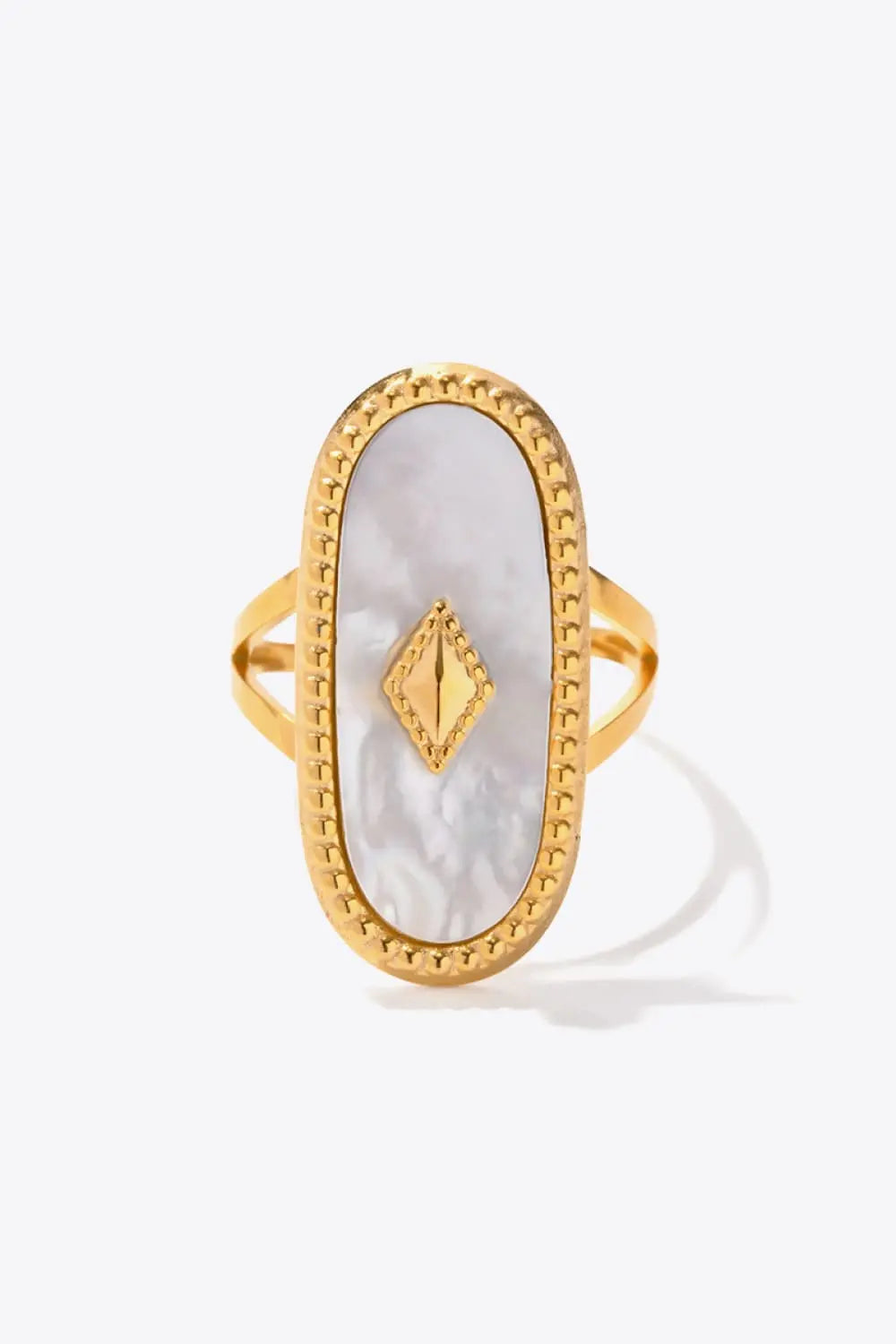 Lovcia Natural Stone Copper Ring-Rings-White-One Size-White