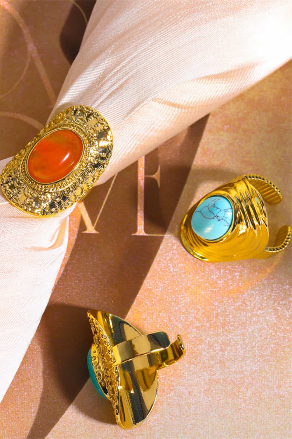 Lovcia Natural Stone Copper Ring-Rings-White-One Size-White