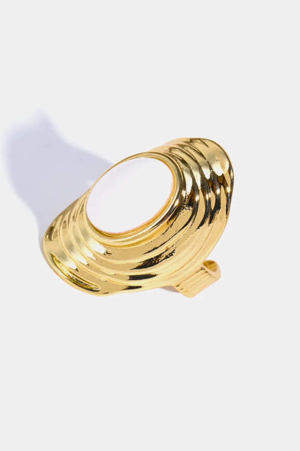Lovcia Natural Stone Copper Ring-Rings-White-One Size-White
