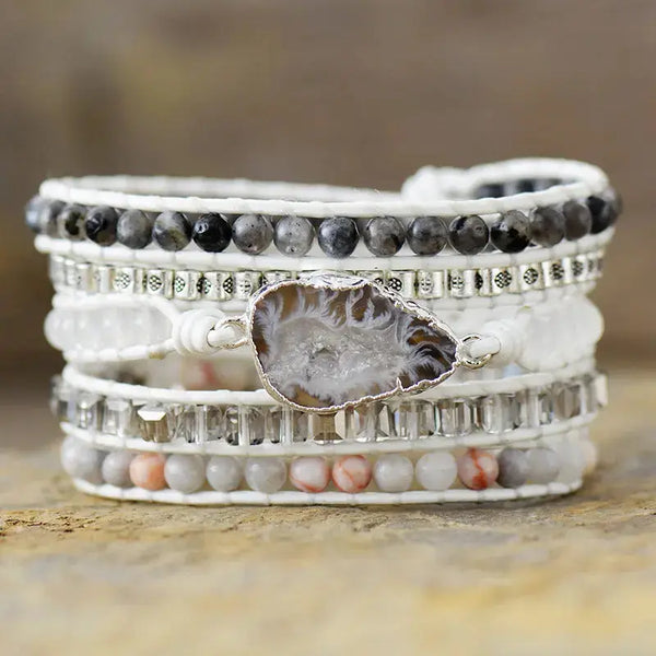 Lovcia Natural Stone Layered Bracelet-Bracelets-White-One Size-White