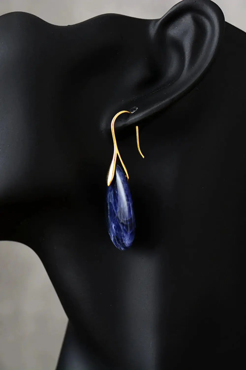 Lovcia Natural Stone Teardrop Earrings-Earrings-Gold-One Size-Gold