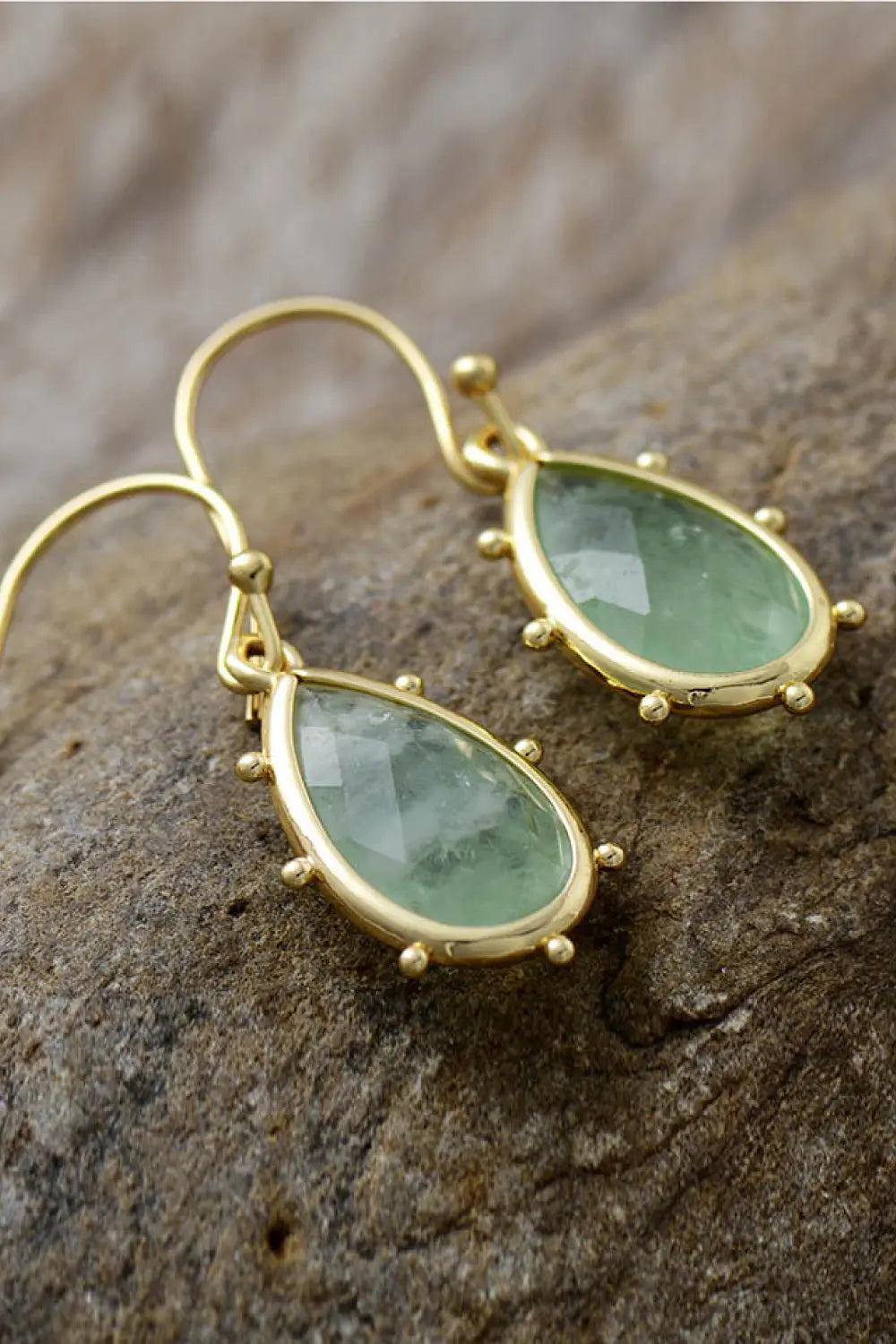 Lovcia Natural Stone Teardrop Earrings-Earrings-Lavender-One Size-Lavender