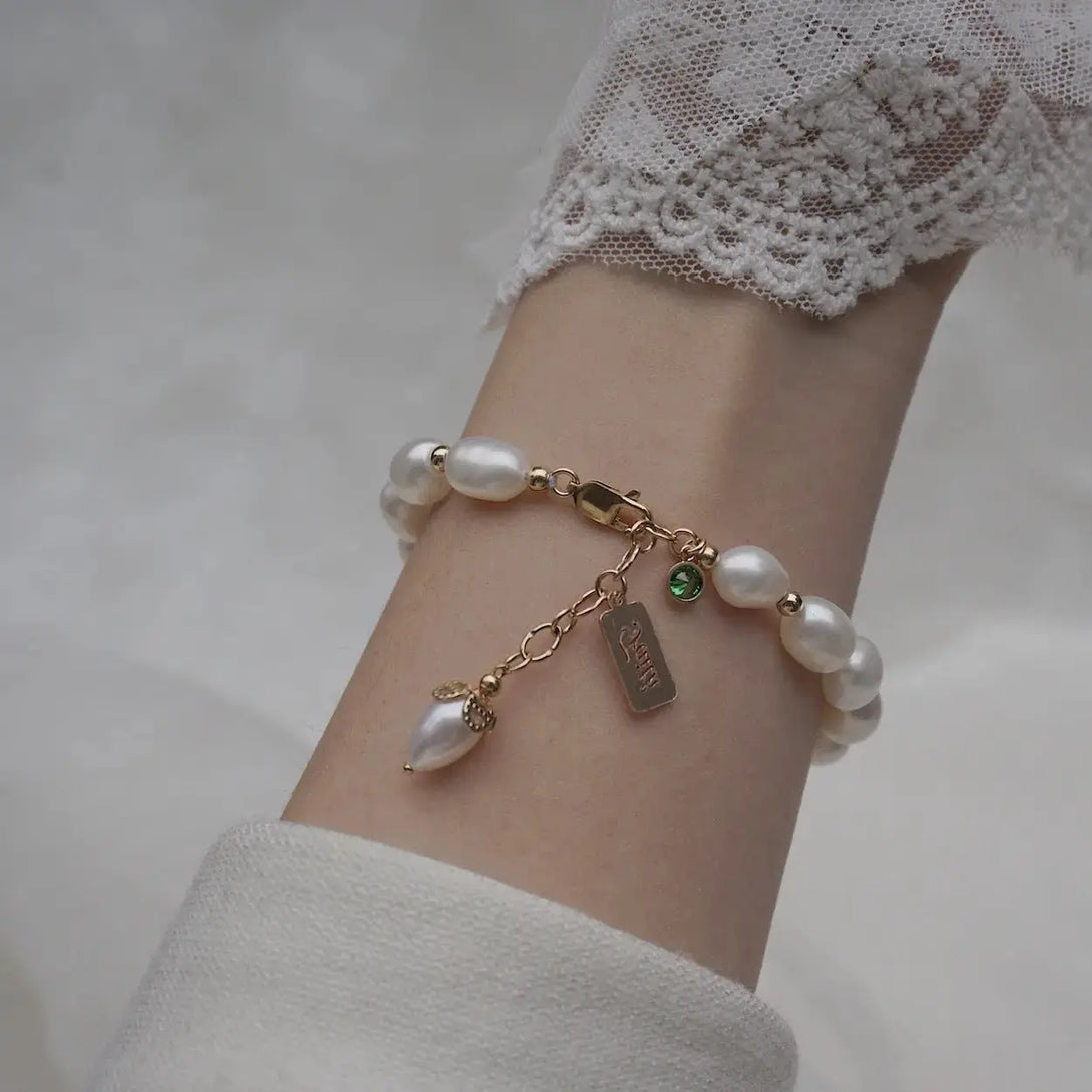 Lovcia Natural Zircon Pearl Bracelet Luxury Jewellery-Bracelets-Gold-Gold