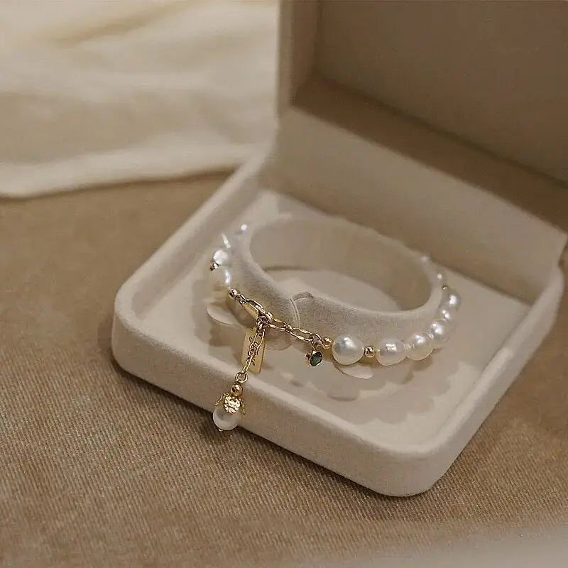 Lovcia Natural Zircon Pearl Bracelet Luxury Jewellery-Bracelets-Gold-Gold