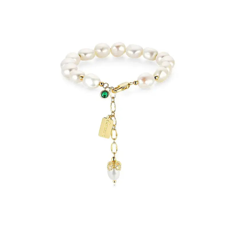 Lovcia Natural Zircon Pearl Bracelet Luxury Jewellery-Bracelets-Gold-Gold