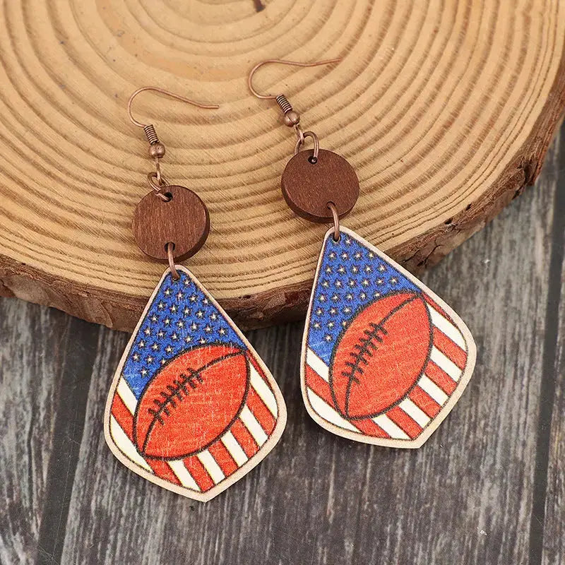 Lovcia Nature-Inspired Wooden Print Earrings for Women-Earrings-Royal Blue-One Size-Royal Blue