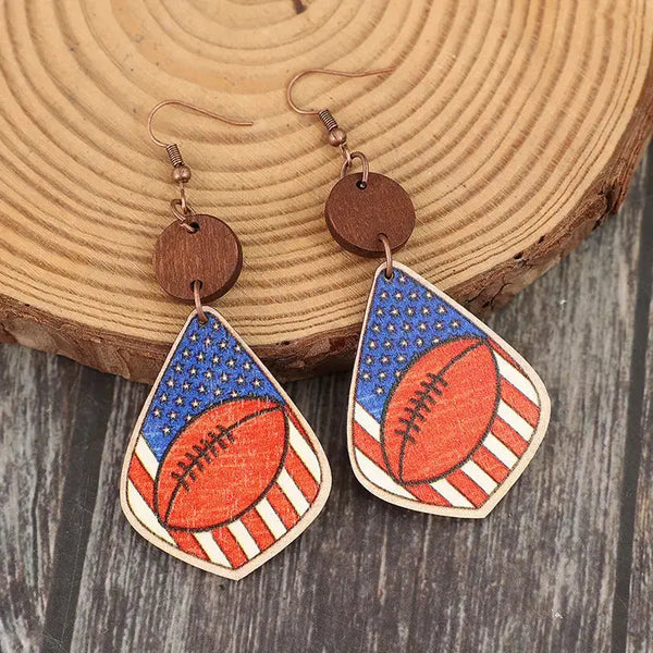 Lovcia Nature-Inspired Wooden Print Earrings for Women-Earrings-Royal Blue-One Size-Royal Blue
