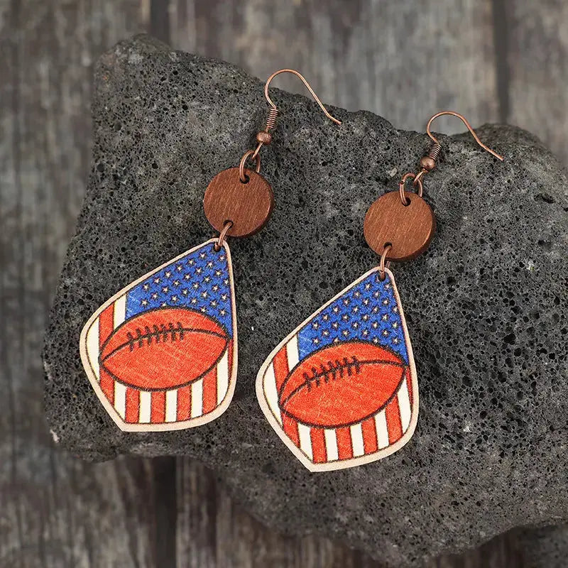 Lovcia Nature-Inspired Wooden Print Earrings for Women-Earrings-Royal Blue-One Size-Royal Blue