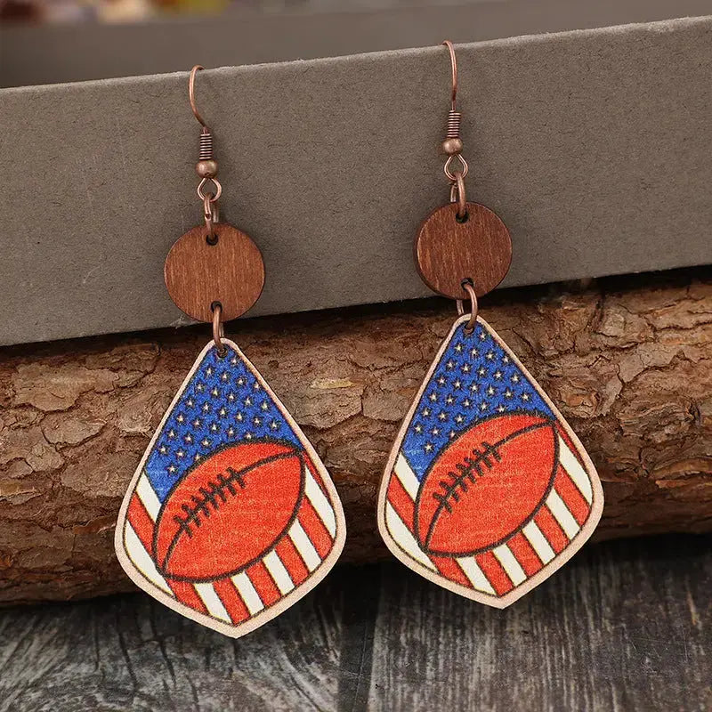 Lovcia Nature-Inspired Wooden Print Earrings for Women-Earrings-Royal Blue-One Size-Royal Blue