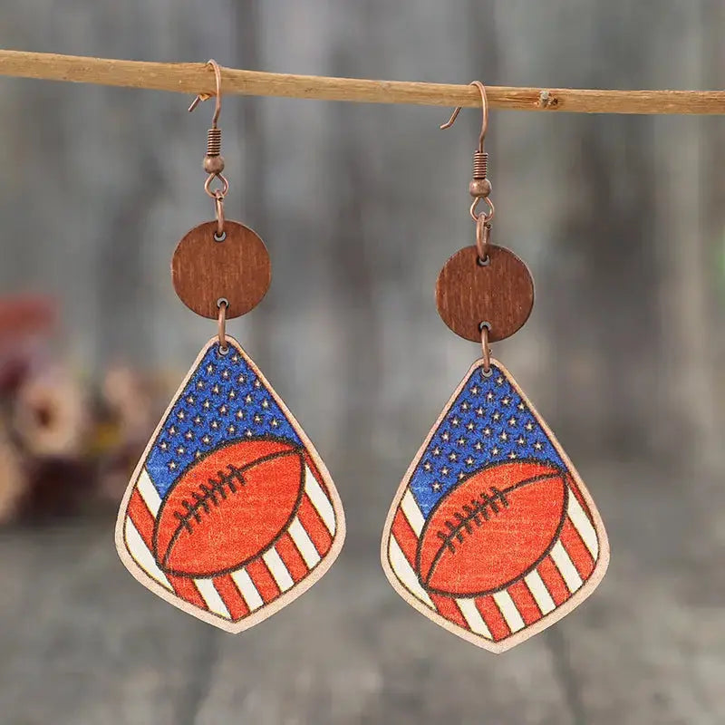 Lovcia Nature-Inspired Wooden Print Earrings for Women-Earrings-Royal Blue-One Size-Royal Blue