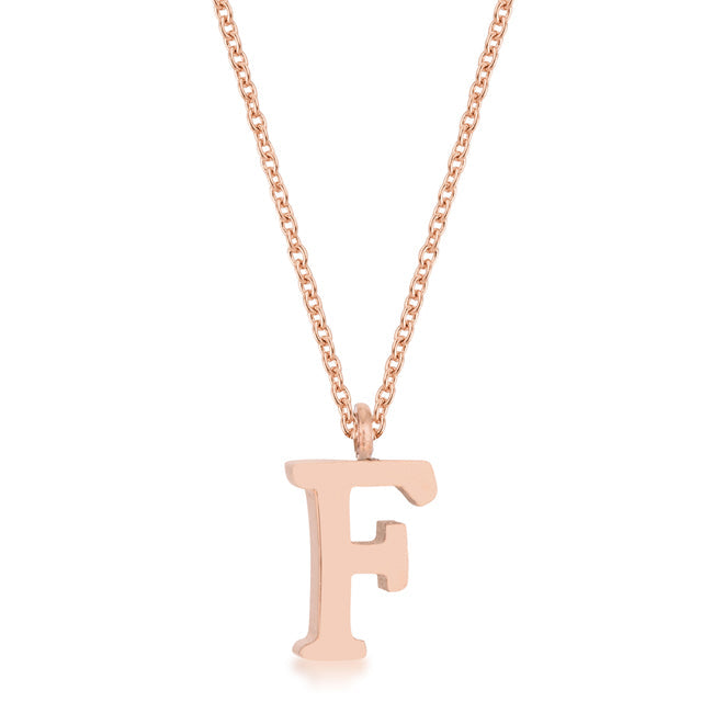 Buy LOVCIA Rose Gold Stainless Steel Initial 'F' Pendant Necklace - Latest Stylish Pendants for Women