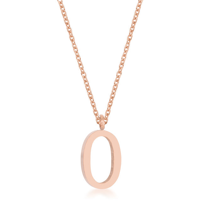 Buy LOVCIA Rose Gold Stainless Steel 'O' Initial Pendant Necklace - Latest Stylish Pendants for Women