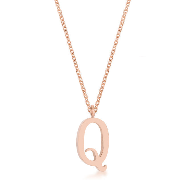 Buy LOVCIA Rose Gold Stainless Steel Alphabet Pendant Necklace with 'Q' Initial - Latest Stylish Pendants for Women