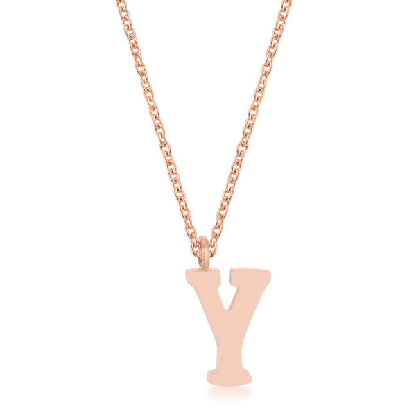 Buy LOVCIA Rose Gold Rhodium-Plated Stainless Steel Y Initial Pendant Necklace - Latest Stylish Pendants for Women