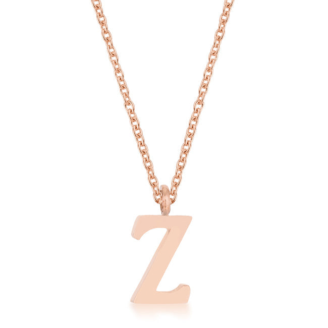 Buy LOVCIA Rose Gold Z Initial Pendant Necklace with Rhodium Finish - Latest Stylish Pendants for Women