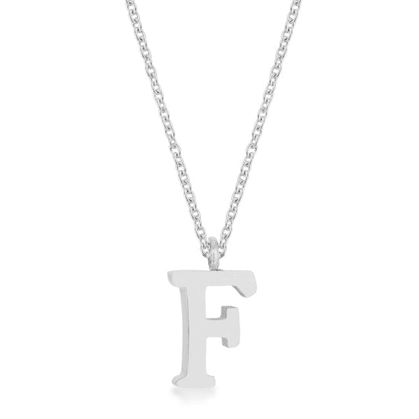 Buy LOVCIA Elaina Rhodium-Plated Stainless Steel 'F' Initial Necklace - Latest Stylish Pendants for Women