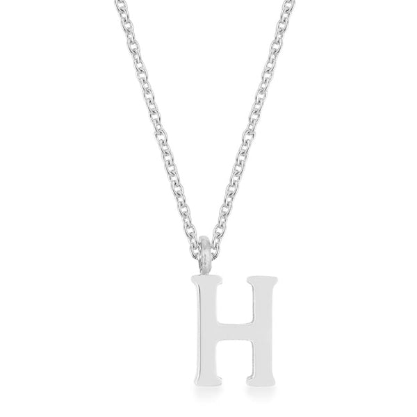 Buy LOVCIA Rhodium-Plated Stainless Steel 'h' Initial Pendant Necklace - Latest Stylish Pendants for Women