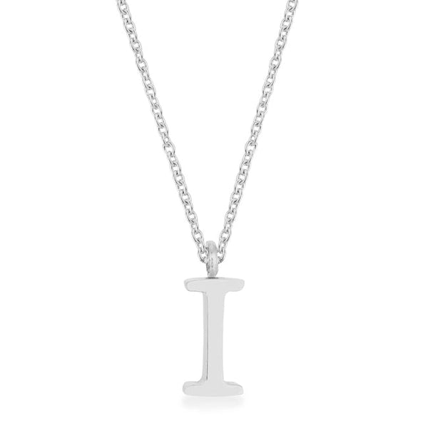 Buy LOVCIA Rhodium-Plated Stainless Steel Script Initial Necklace - 'I' Pendant with Extender Chain - Latest Stylish Pendants for Women