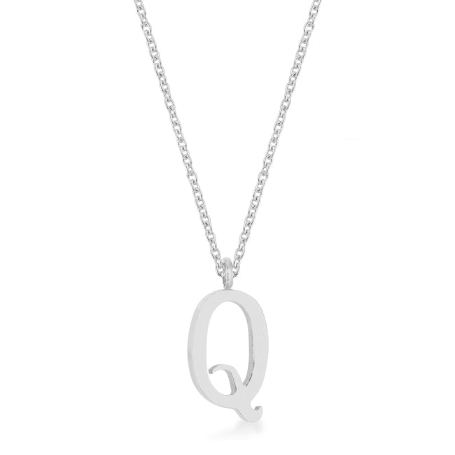 Buy LOVCIA Rhodium-Plated Stainless Steel 'Q' Initial Pendant Necklace - Latest Stylish Pendants for Women