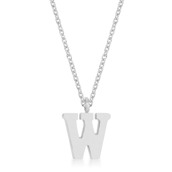 Buy LOVCIA Rhodium-Plated Stainless Steel 'W' Initial Pendant Necklace - Latest Stylish Pendants for Women