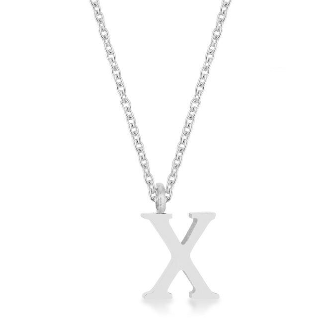 Buy LOVCIA Collection Rhodium-Plated Stainless Steel Script Initial 'X' Necklace - Latest Stylish Pendants for Women