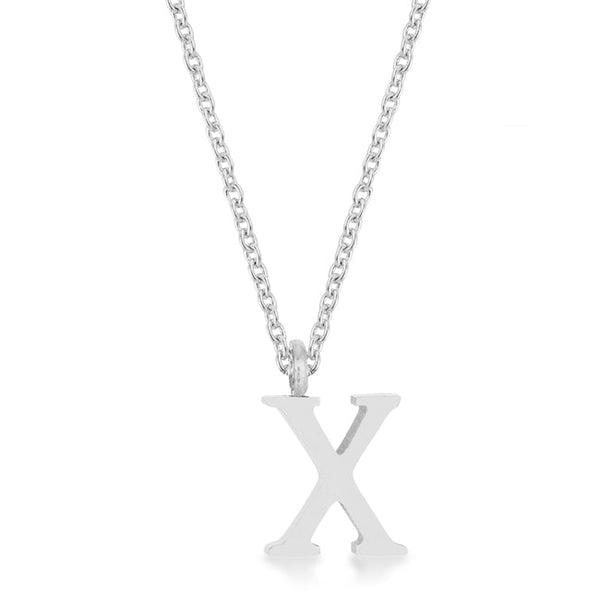 Buy LOVCIA Collection Rhodium-Plated Stainless Steel Script Initial 'X' Necklace - Latest Stylish Pendants for Women