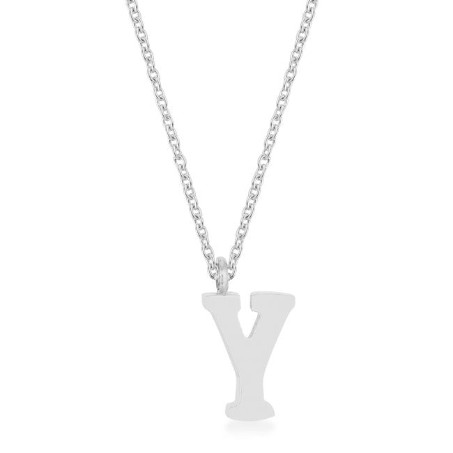 Buy LOVCIA Rhodium-Plated Stainless Steel Y Initial Pendant Necklace - Latest Stylish Pendants for Women