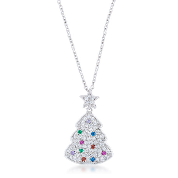 Buy LOVCIA Festive Multicolor Gem Christmas Tree Pendant Necklace - Latest Stylish Pendants for Women