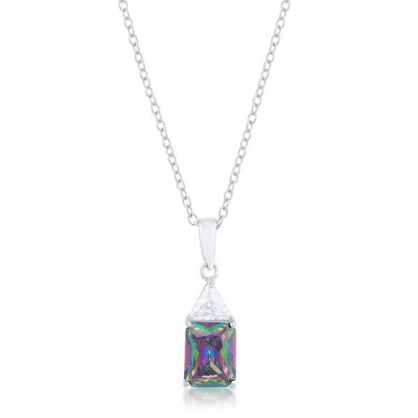 Buy LOVCIA Mystic Radiant Cut CZ Rhodium Drop Necklace - Latest Stylish Pendants for Women