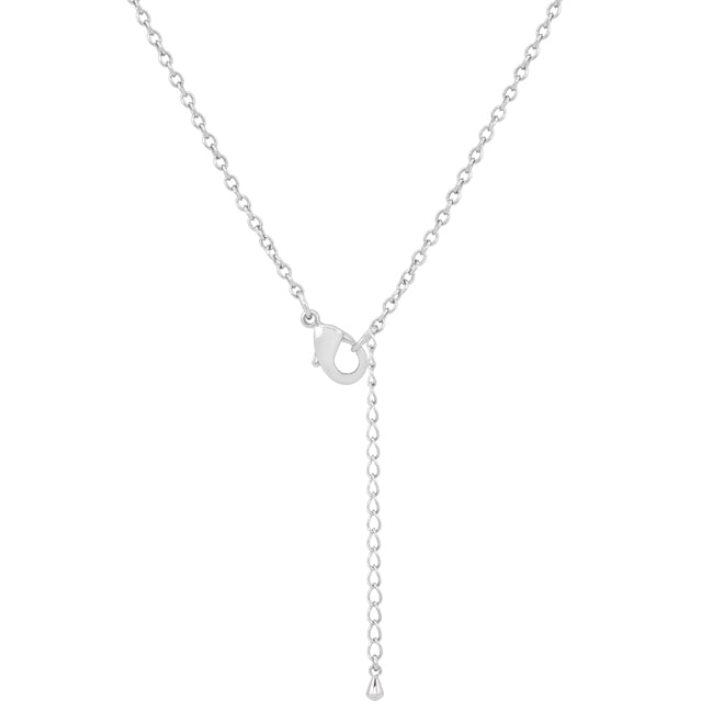 Buy LOVCIA Aqua CZ Vintage-Inspired Rhodium Drop Necklace - Latest Stylish Pendants for Women