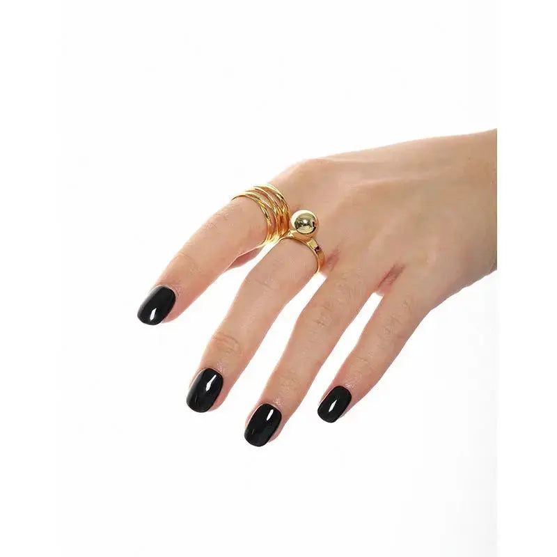 Lovcia New Geometry Ball 925 Sterling Silver Adjustable Ring-Rings-One Ball & Silver-One Ball & Silver