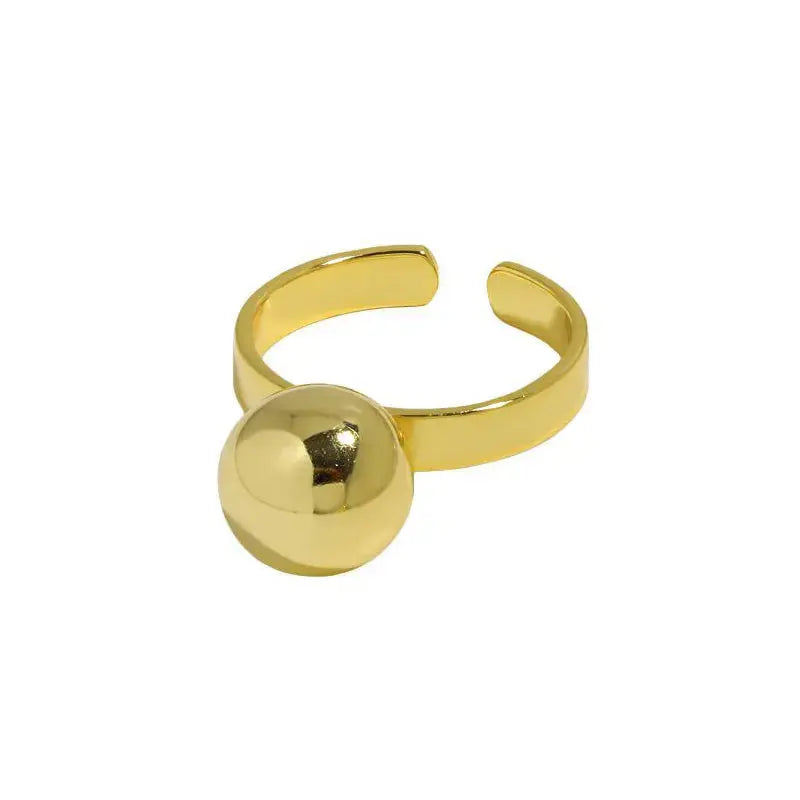 Lovcia New Geometry Ball 925 Sterling Silver Adjustable Ring-Rings-One Ball & Yellow Gold-One Ball & Yellow Gold