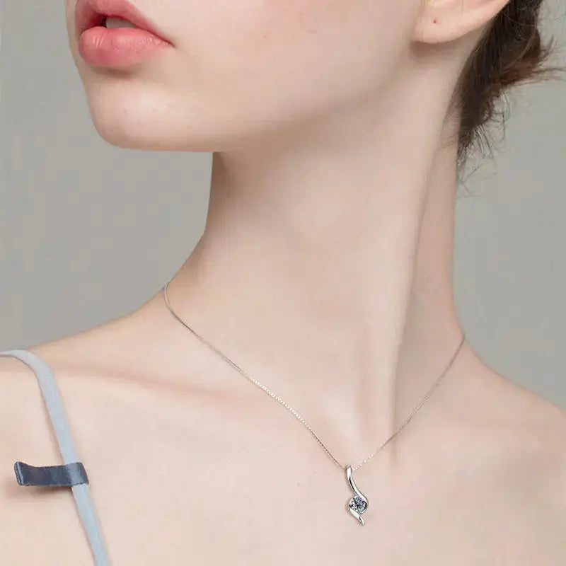 Lovcia New Internet Celebrity Ins Diamond Necklace Light Luxury High-grade 925 Sterling Silver-Necklaces-Gold-925 Silver 1 Karat-Gold