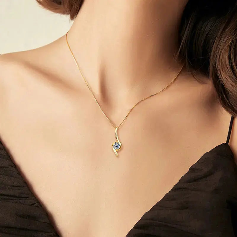 Lovcia New Internet Celebrity Ins Diamond Necklace Light Luxury High-grade 925 Sterling Silver-Necklaces-Gold-925 Silver 1 Karat-Gold