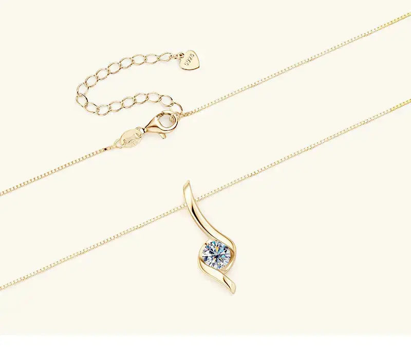 Lovcia New Internet Celebrity Ins Diamond Necklace Light Luxury High-grade 925 Sterling Silver-Necklaces-Gold-925 Silver 1 Karat-Gold