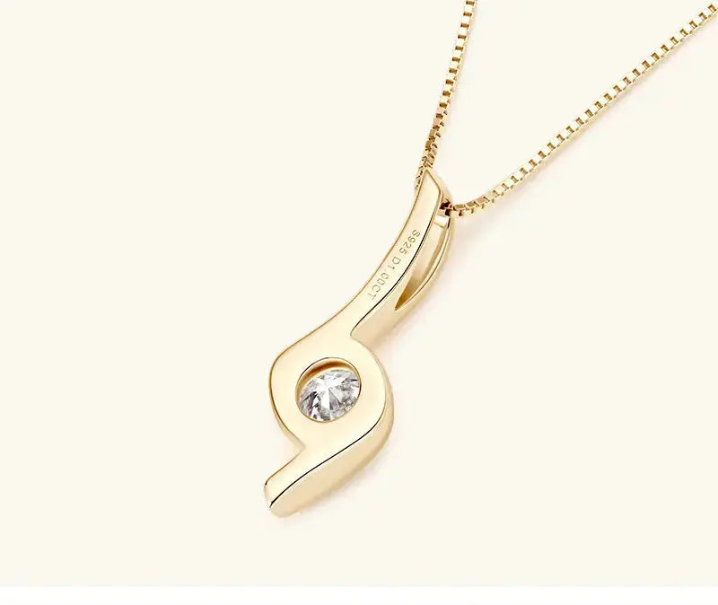 Lovcia New Internet Celebrity Ins Diamond Necklace Light Luxury High-grade 925 Sterling Silver-Necklaces-Gold-925 Silver 1 Karat-Gold