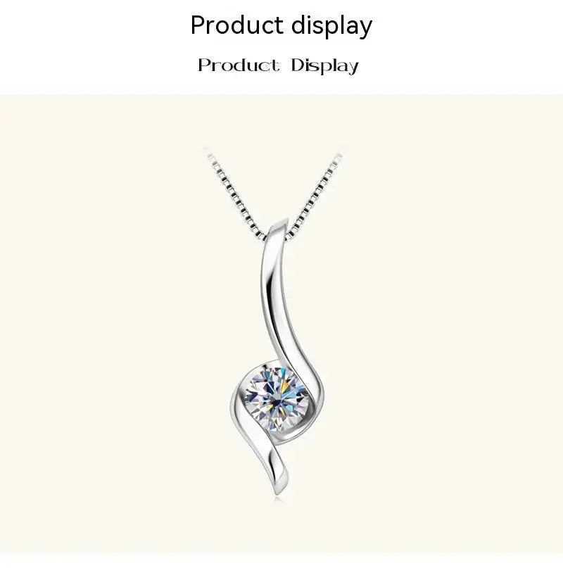 Lovcia New Internet Celebrity Ins Diamond Necklace Light Luxury High-grade 925 Sterling Silver-Necklaces-Gold-925 Silver 1 Karat-Gold