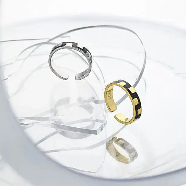 LOVCIA New Irregular Wave 925 Sterling Silver Adjustable Ring