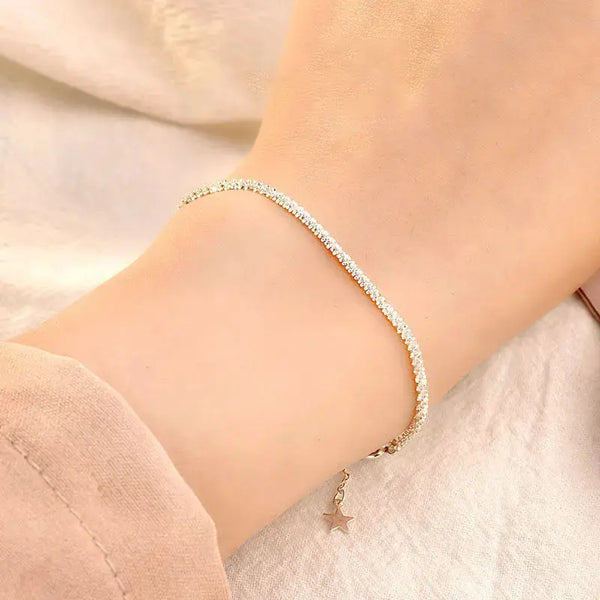 Lovcia New Shining Babysbreath 925 Sterling Silver Bracelet-Bracelets-Yellow Gold-Yellow Gold