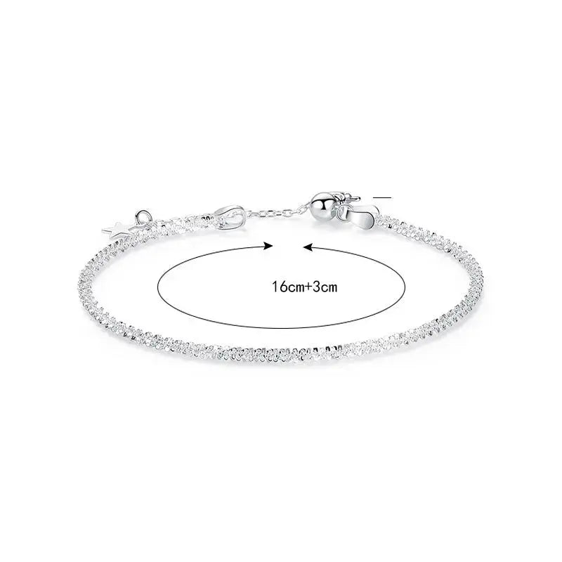 Lovcia New Shining Babysbreath 925 Sterling Silver Bracelet-Bracelets-Yellow Gold-Yellow Gold