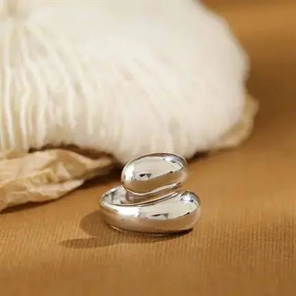 Lovcia New Waterdrop Unique 925 Sterling Silver Adjustable Ring-Rings-Silver-Silver