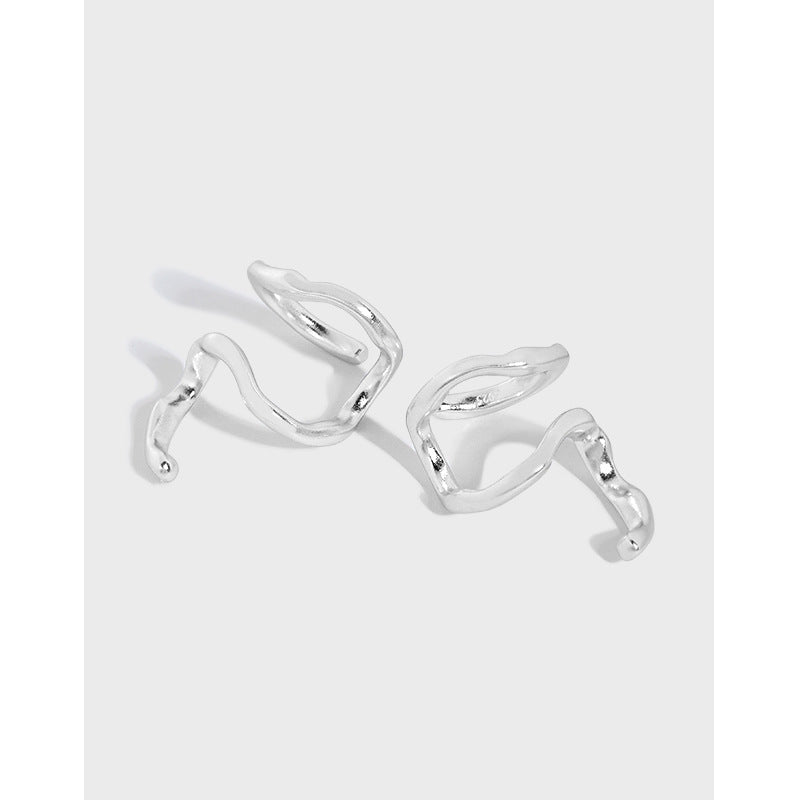Lovcia Non Pierced Gold Plated 14mm Snake Earrings-Earrings-Yellow Gold-Yellow Gold