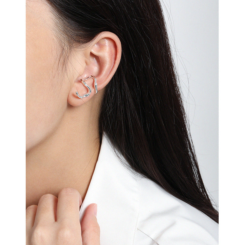 Lovcia Non Pierced Gold Plated 14mm Snake Earrings-Earrings-Yellow Gold-Yellow Gold