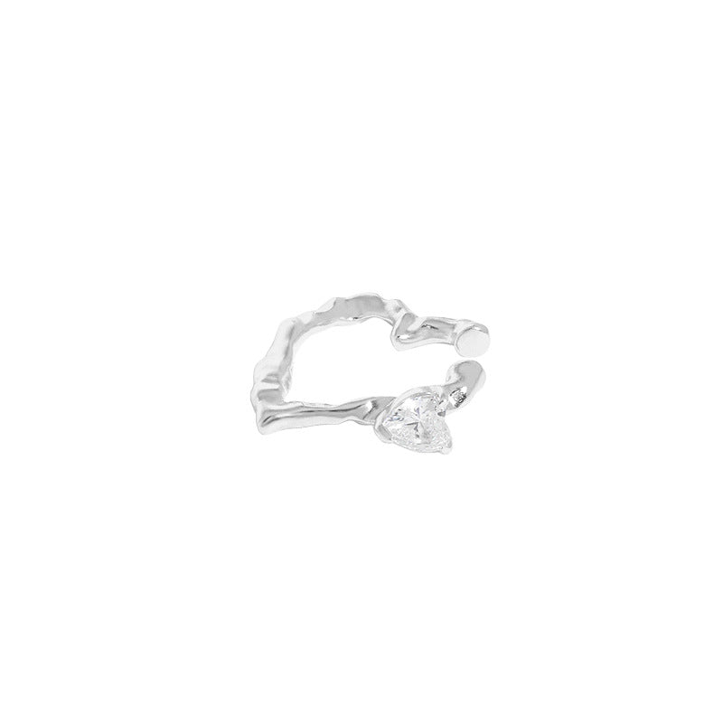 Lovcia Non Pierced Heart CZ Earring 925 Gold Plated 5mm-Earrings-Silver-Silver