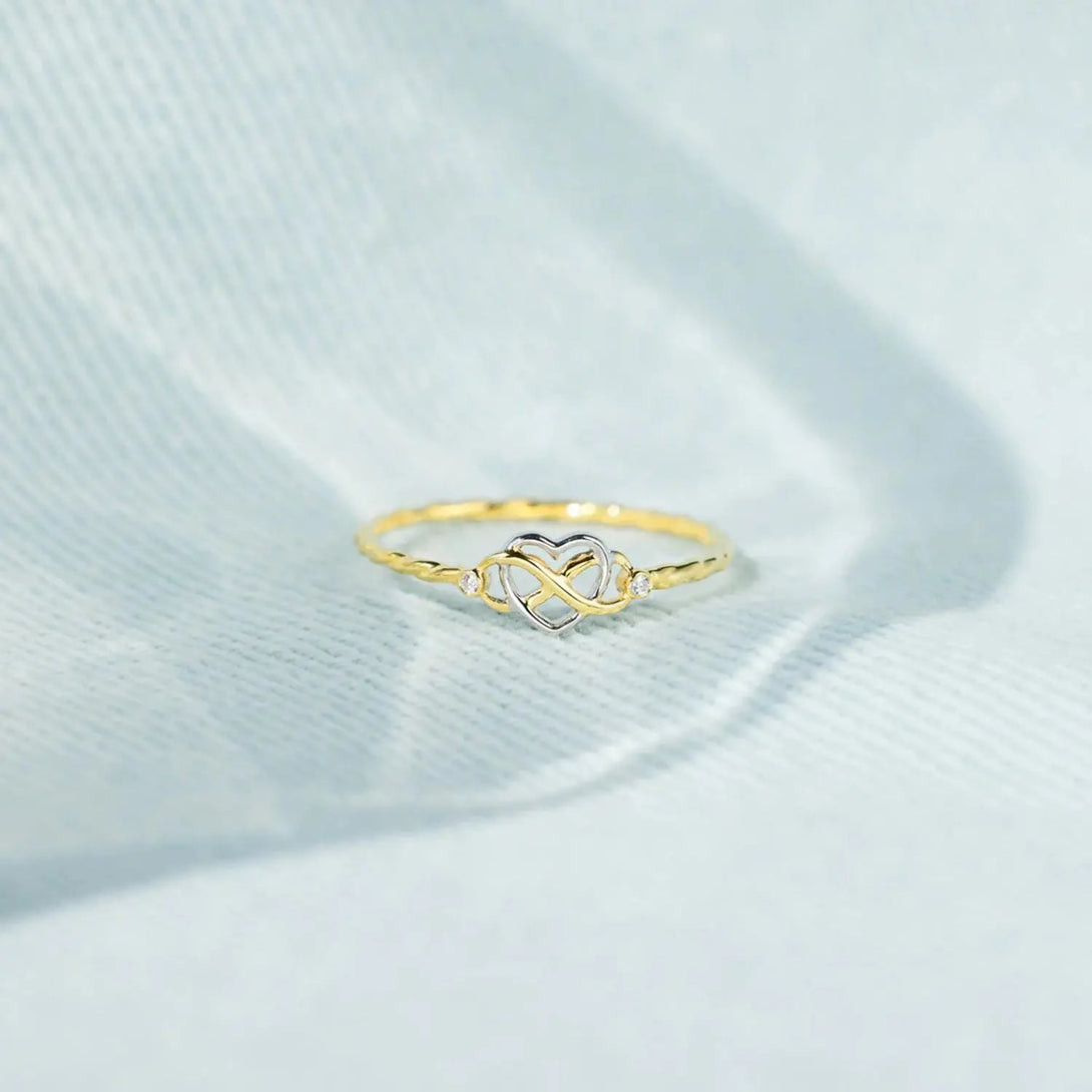 Lovcia Number 8 Heart 925 Sterling Silver Ring-Rings-Gold-6-Gold